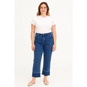 Rachel Comey SZ 8 100% Cotton Slim Legion Raw Hem Straight Leg Cropped Jeans